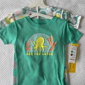 Green Octopus 4 piece pajama set